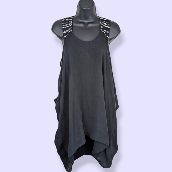 BCBGMaxAzria Tops - BCBGMaxAzria Silk Sequin Layered Halter Top